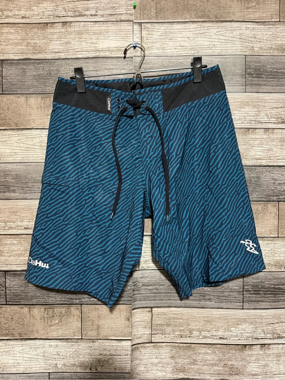 Da Hui Boardshorts Men’s 30 Blue (Inseam 10) Drawstring Cargo Pocket